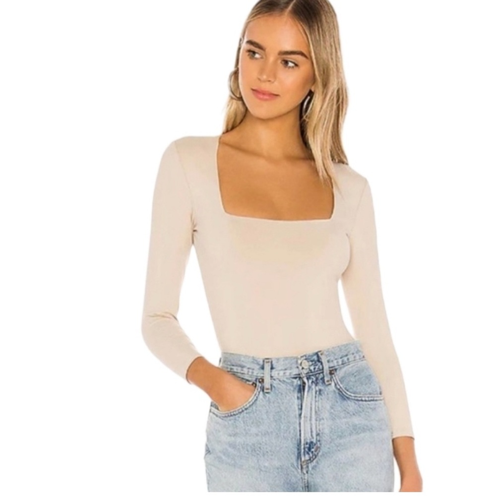 Intimately Free People 7/8 slv nude bodysuit xs s read!